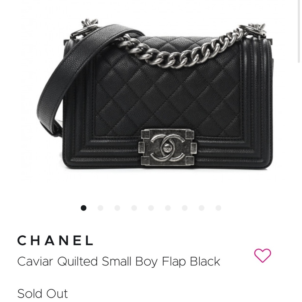 Chanel small boy bag Caviar